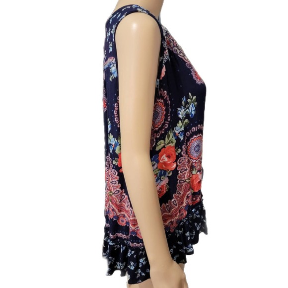 Bila Boho Print Flowy Tank Top Small NWOT - Picture 3 of 6